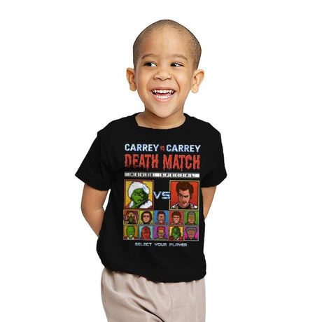 Carrey Death Match - Youth T-Shirts RIPT Apparel X-small / Black