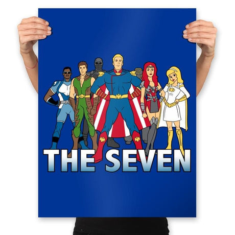 Cartoon Seven - Prints Posters RIPT Apparel 18x24 / Royal