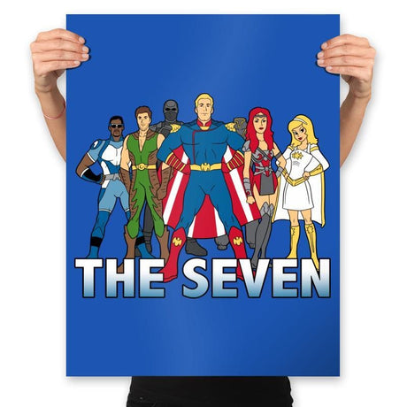 Cartoon Seven - Prints Posters RIPT Apparel 18x24 / Royal