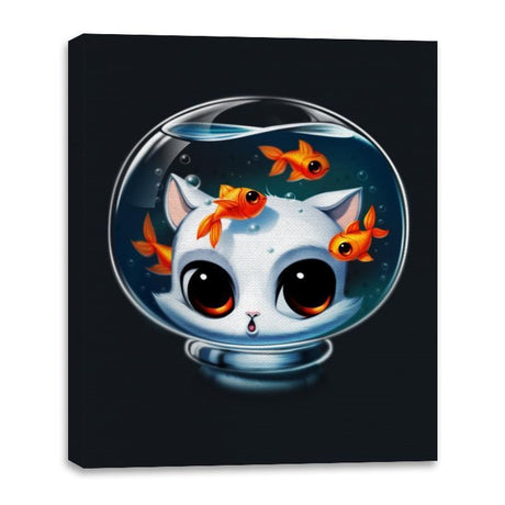 Castronaut Cat - Canvas Wraps Canvas Wraps RIPT Apparel 16x20 / Black