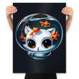 Castronaut Cat - Prints Posters RIPT Apparel 18x24 / Black