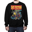 Cat Fiction - Crew Neck Sweatshirt Crew Neck Sweatshirt RIPT Apparel Small / Black