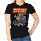 Cat Fiction - Womens T-Shirts RIPT Apparel Small / Black