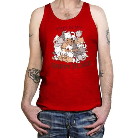 Cat Hoarder - Tanktop Tanktop RIPT Apparel X-Small / Red