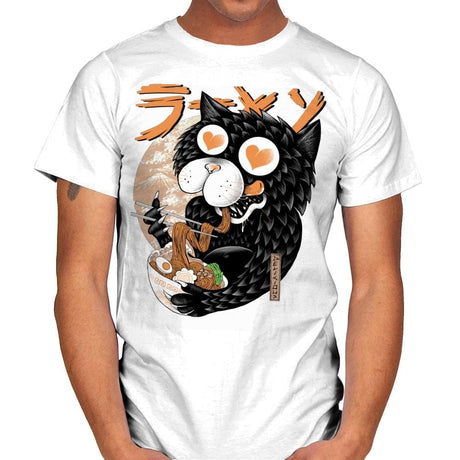 Cat Love Ramen - Mens T-Shirts RIPT Apparel Small / White