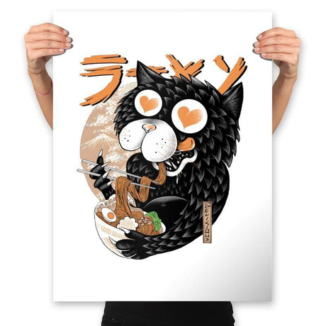 Cat Love Ramen - Prints Posters RIPT Apparel 18x24 / White