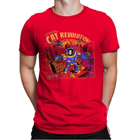 Cat Revolution - Mens Premium T-Shirts RIPT Apparel Small / Red