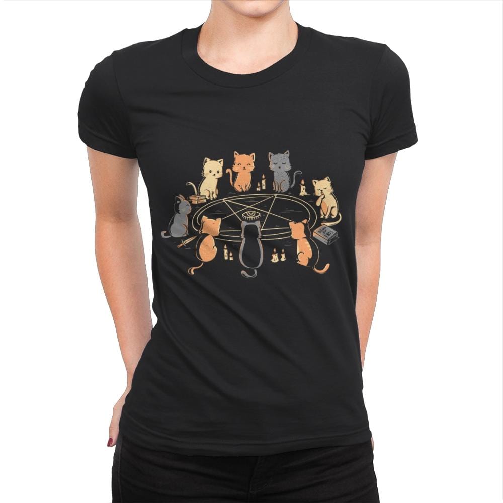 Cat Ritual - Womens Premium T-Shirts RIPT Apparel Small / Black