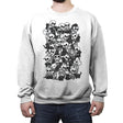 Cat Skull Party - Crew Neck Sweatshirt Crew Neck Sweatshirt RIPT Apparel Small / White