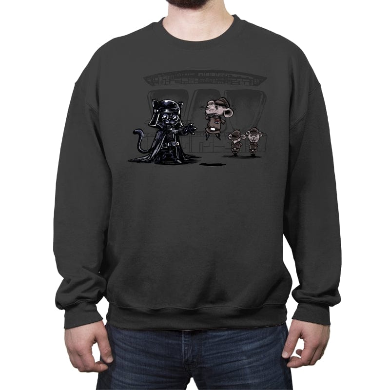 Cat Vader - Crew Neck Sweatshirt Crew Neck Sweatshirt RIPT Apparel Small / Charcoal