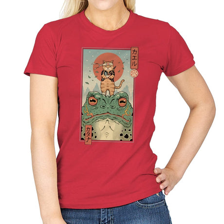 Catana and the Big Frog - Womens T-Shirts RIPT Apparel Small / Red