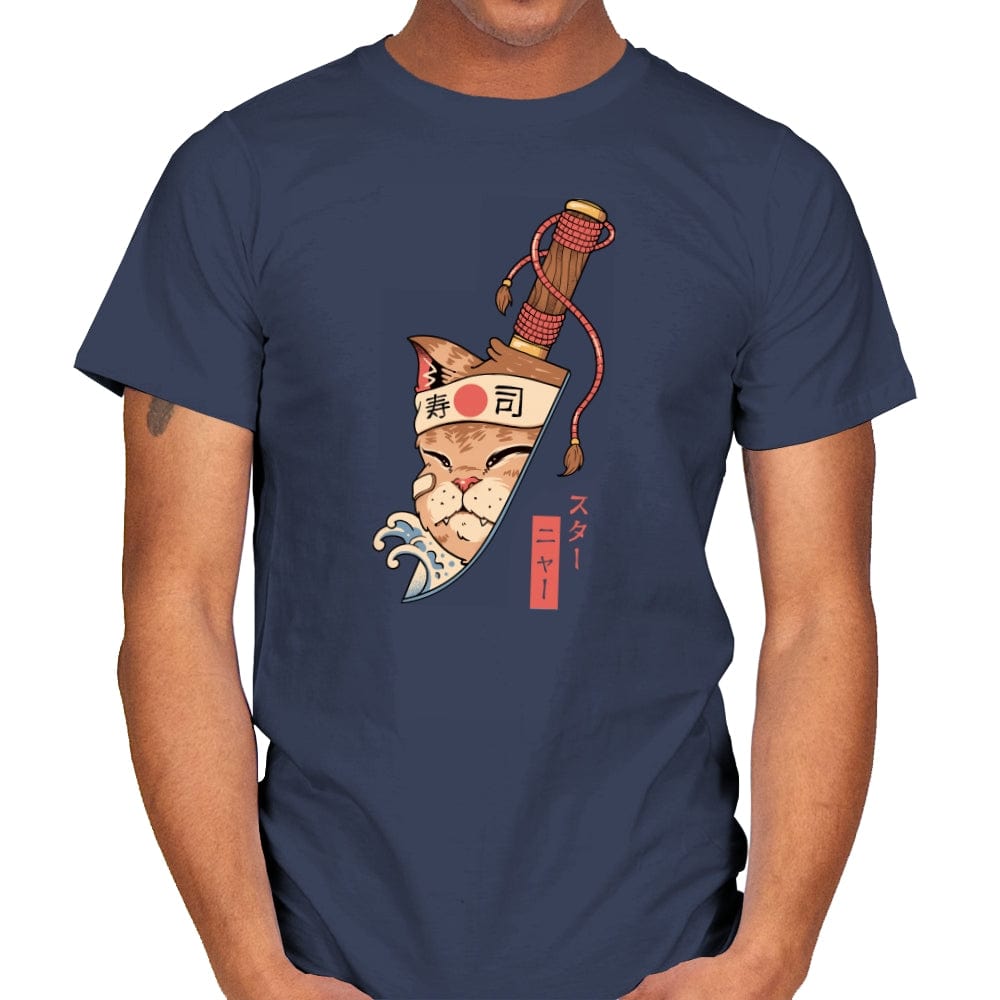 Catana Blade Meowster - Mens T-Shirts RIPT Apparel Small / Navy