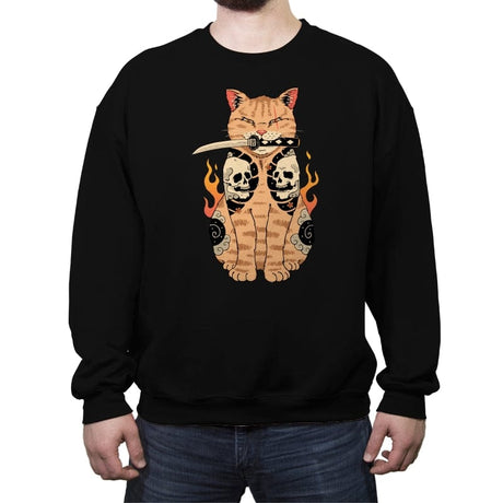 Catana Skull - Crew Neck Sweatshirt Crew Neck Sweatshirt RIPT Apparel Small / Black