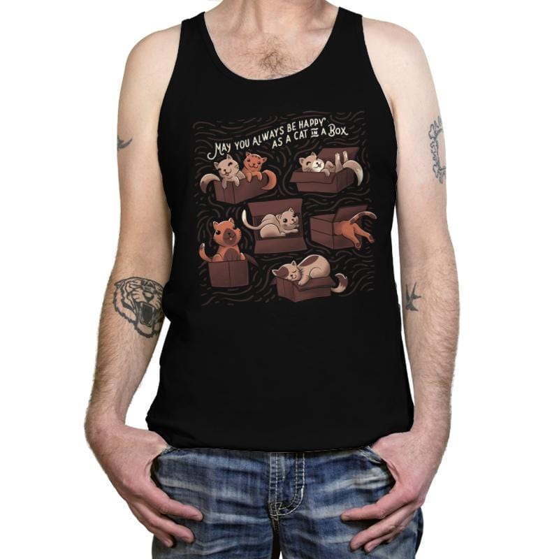 Cats in a Box - Tanktop Tanktop RIPT Apparel X-Small / Black