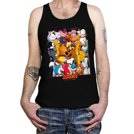 Cats vs. Dogs - Tanktop Tanktop RIPT Apparel X-Small / Black