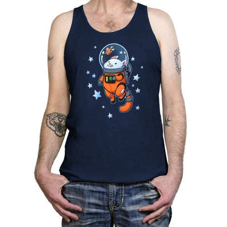 Catstronaut - Tanktop Tanktop RIPT Apparel X-Small / Navy