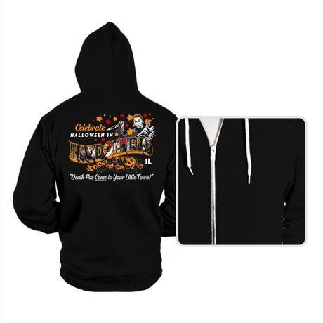 Celebrate Halloween in Haddonfield - Hoodies Hoodies RIPT Apparel Small / Black