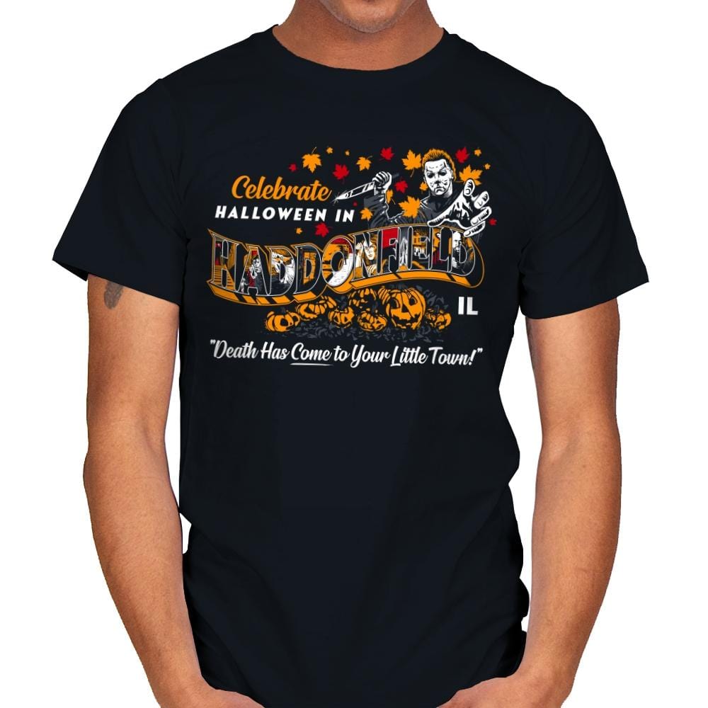 Celebrate Halloween in Haddonfield - Mens T-Shirts RIPT Apparel Small / Black