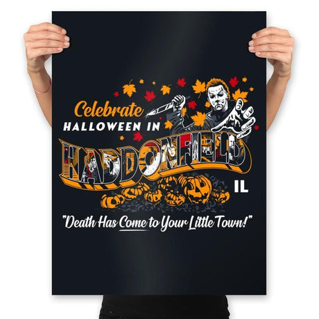 Celebrate Halloween in Haddonfield - Prints Posters RIPT Apparel 18x24 / Black