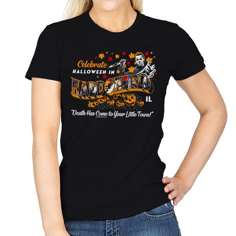 Celebrate Halloween in Haddonfield - Womens T-Shirts RIPT Apparel Small / Black