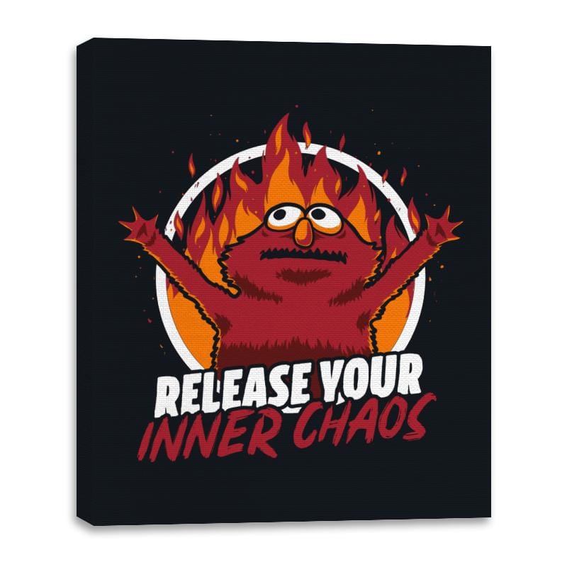 Chaos Puppet Fire - Canvas Wraps Canvas Wraps RIPT Apparel 16x20 / Black