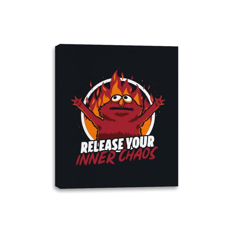 Chaos Puppet Fire - Canvas Wraps Canvas Wraps RIPT Apparel 8x10 / Black