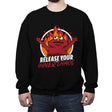 Chaos Puppet Fire - Crew Neck Sweatshirt Crew Neck Sweatshirt RIPT Apparel Small / Black