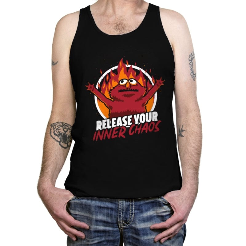 Chaos Puppet Fire - Tanktop Tanktop RIPT Apparel X-Small / Black