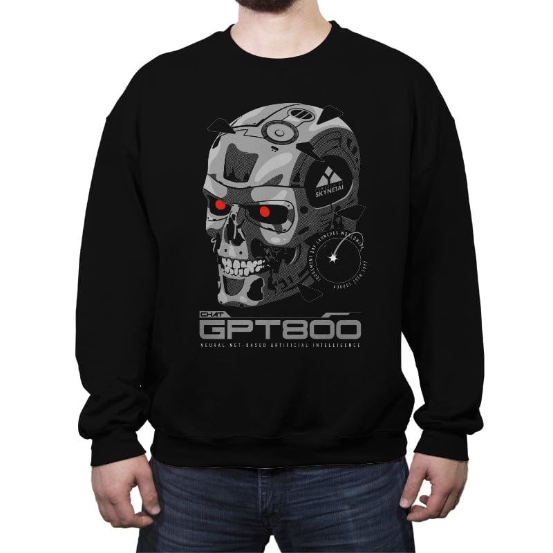 ChatGPT800 - Crew Neck Sweatshirt Crew Neck Sweatshirt RIPT Apparel Small / Black