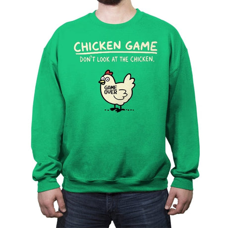 Chicken Game - Crew Neck Sweatshirt Crew Neck Sweatshirt RIPT Apparel Small / Irish Green