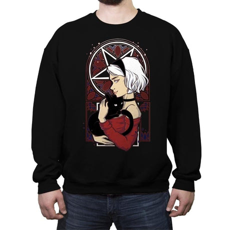 Chilling Teen Witch - Crew Neck Sweatshirt Crew Neck Sweatshirt RIPT Apparel Small / Black