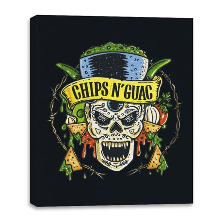 Chips N' Guac - Canvas Wraps Canvas Wraps RIPT Apparel 16x20 / Black