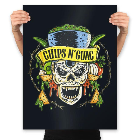 Chips N' Guac - Prints Posters RIPT Apparel 18x24 / Black