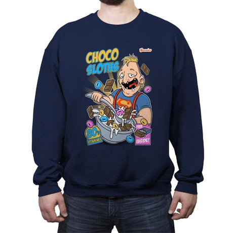 Choco Sloths - Crew Neck Sweatshirt Crew Neck Sweatshirt RIPT Apparel Small / Navy