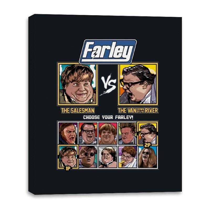 Chris Farley Fighter - Canvas Wraps Canvas Wraps RIPT Apparel 16x20 / Black