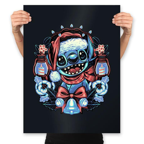 Christmas Alien - Prints Posters RIPT Apparel 18x24 / Black