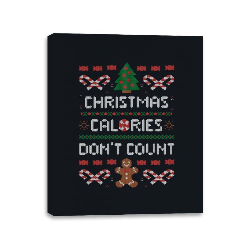 Christmas Calories Don't Count - Canvas Wraps Canvas Wraps RIPT Apparel 11x14 / Black