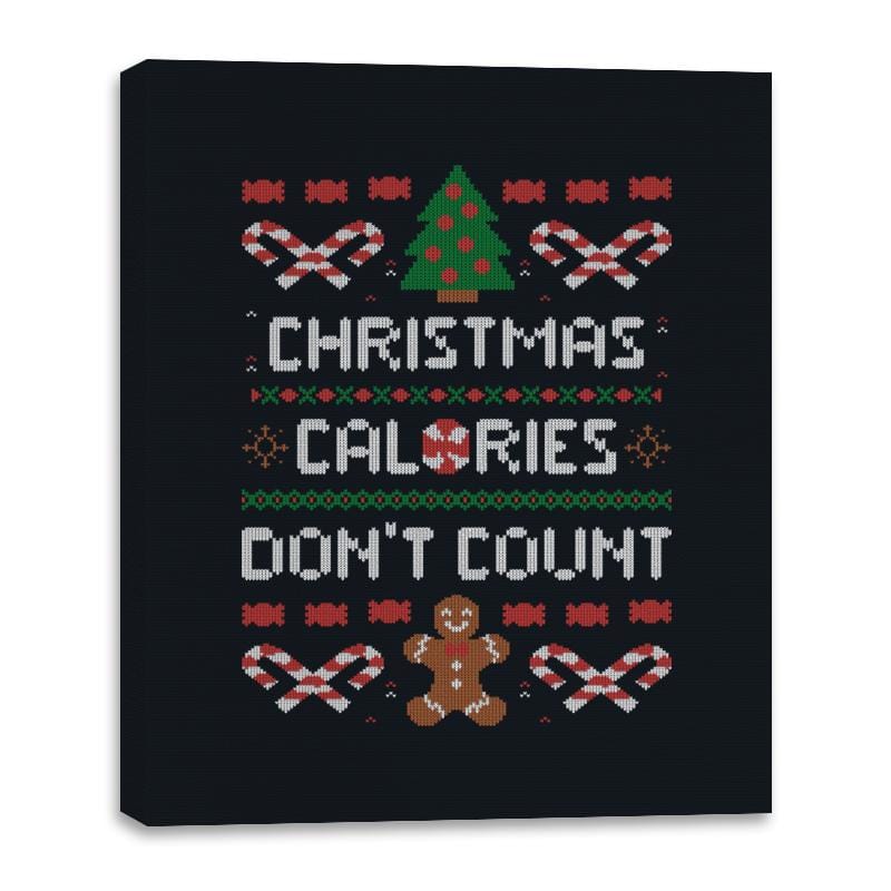 Christmas Calories Don't Count - Canvas Wraps Canvas Wraps RIPT Apparel 16x20 / Black