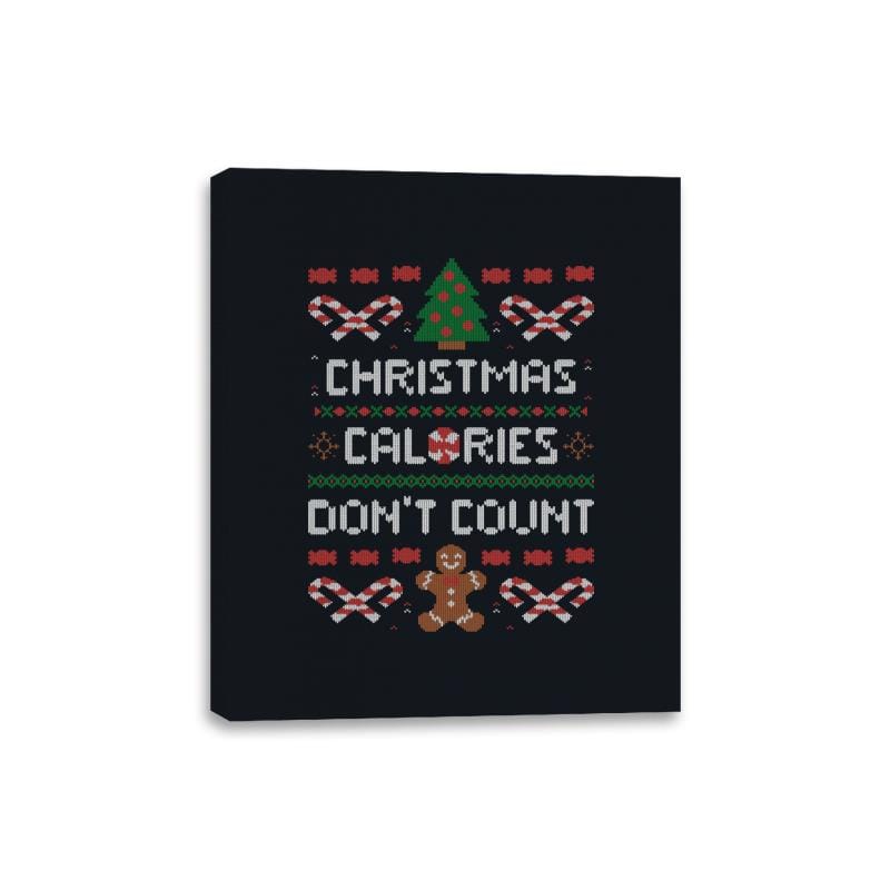 Christmas Calories Don't Count - Canvas Wraps Canvas Wraps RIPT Apparel 8x10 / Black