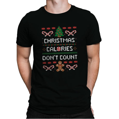 Christmas Calories Don't Count - Mens Premium T-Shirts RIPT Apparel Small / Black