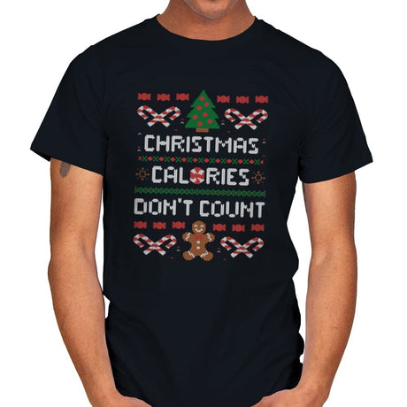 Christmas Calories Don't Count - Mens T-Shirts RIPT Apparel Small / Black