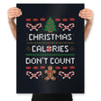 Christmas Calories Don't Count - Prints Posters RIPT Apparel 18x24 / Black