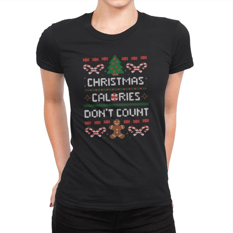 Christmas Calories Don't Count - Womens Premium T-Shirts RIPT Apparel Small / Black