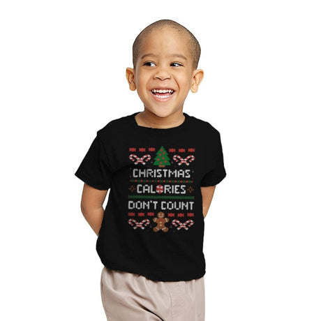 Christmas Calories Don't Count - Youth T-Shirts RIPT Apparel X-small / Black