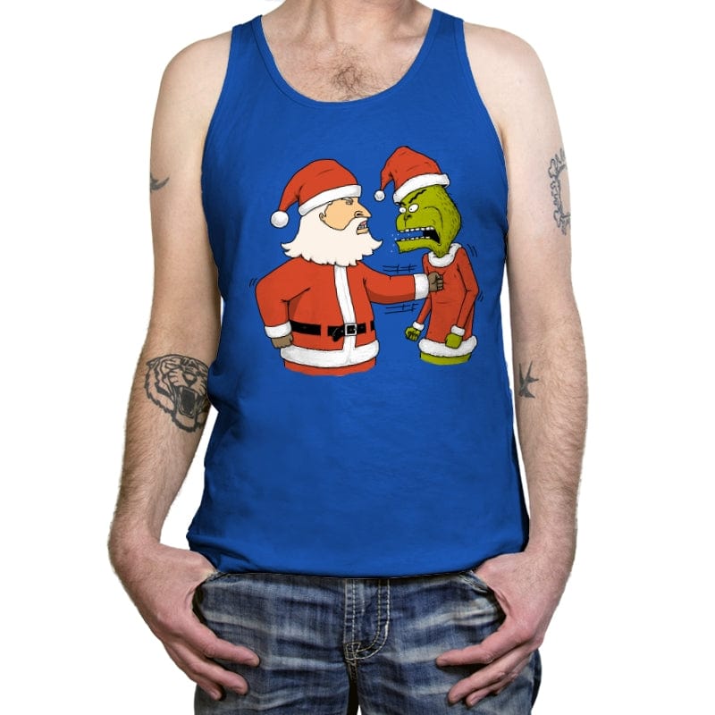 Christmas Fight - Tanktop Tanktop RIPT Apparel X-Small / True Royal