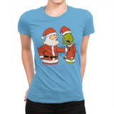 Christmas Fight - Womens Premium T-Shirts RIPT Apparel Small / Turquoise