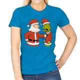 Christmas Fight - Womens T-Shirts RIPT Apparel Small / Sapphire