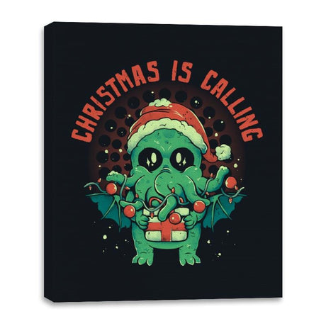 Christmas is Calling - Canvas Wraps Canvas Wraps RIPT Apparel 16x20 / Black