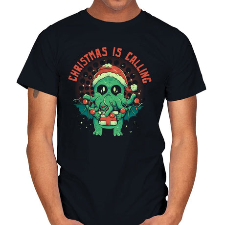 Christmas is Calling - Mens T-Shirts RIPT Apparel Small / Black