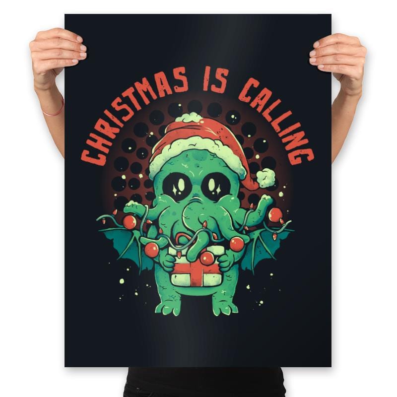 Christmas is Calling - Prints Posters RIPT Apparel 18x24 / Black